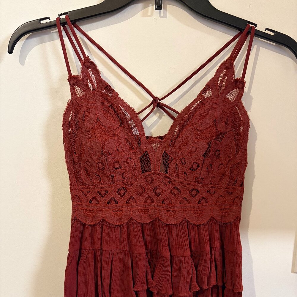 Strappy Lace Rust Zenana Tank Top